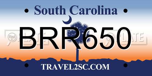 BRR650 South Carolina License Plate