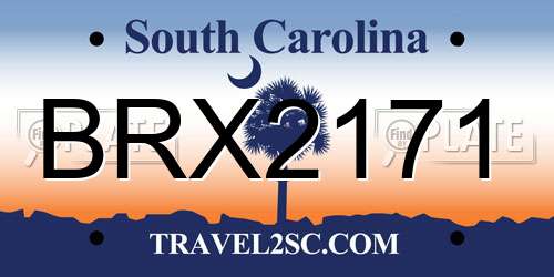 BRX2171 South Carolina License Plate