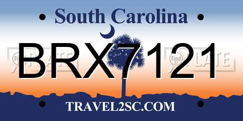BRX7121 South Carolina License Plate