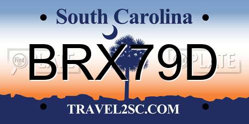 BRX79D South Carolina License Plate