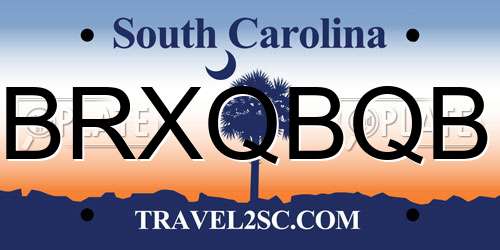BRXQBQB South Carolina License Plate