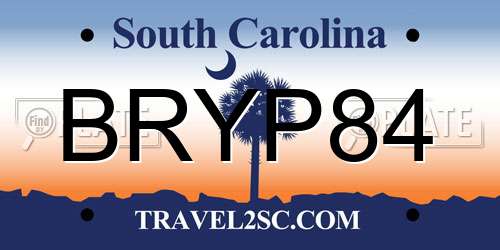 BRYP84 South Carolina License Plate