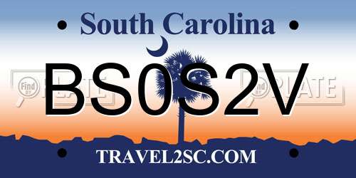 BS0S2V South Carolina License Plate