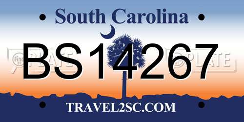 BS14267 South Carolina License Plate