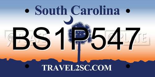 BS1P547 South Carolina License Plate