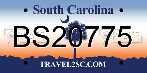 BS20775 South Carolina License Plate