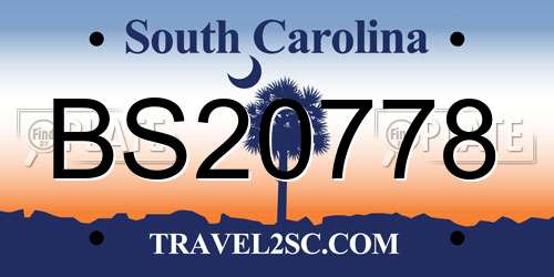 BS20778 South Carolina License Plate