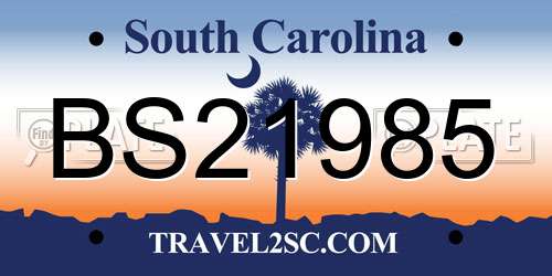 BS21985 South Carolina License Plate