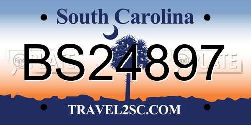 BS24897 South Carolina License Plate