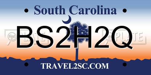 BS2H2Q South Carolina License Plate