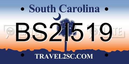 BS2I519 South Carolina License Plate