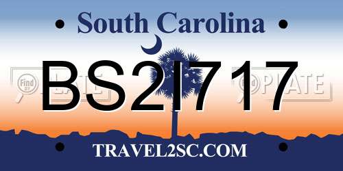 BS2I717 South Carolina License Plate
