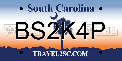 BS2K4P South Carolina License Plate
