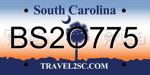 BS2O775 South Carolina License Plate