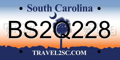 BS2Q228 South Carolina License Plate