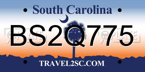BS2Q775 South Carolina License Plate