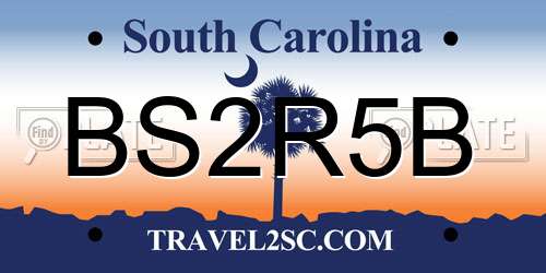 BS2R5B South Carolina License Plate