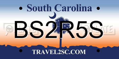 BS2R5S South Carolina License Plate