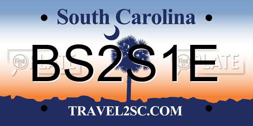 BS2S1E South Carolina License Plate