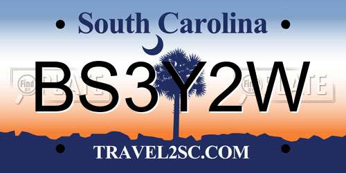 BS3Y2W South Carolina License Plate