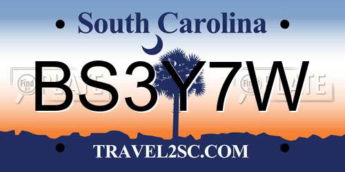 BS3Y7W South Carolina License Plate