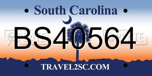 BS40564 South Carolina License Plate