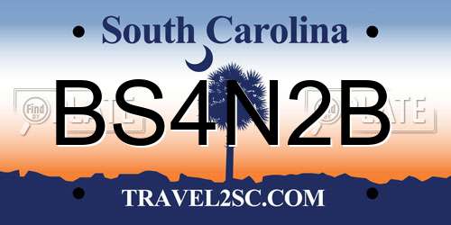 BS4N2B South Carolina License Plate