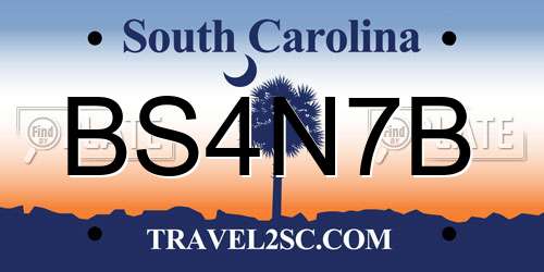 BS4N7B South Carolina License Plate