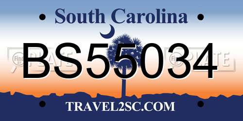 BS55034 South Carolina License Plate