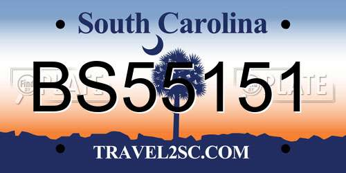 BS55151 South Carolina License Plate