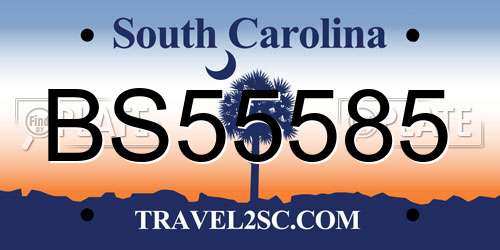 BS55585 South Carolina License Plate