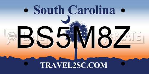 BS5M8Z South Carolina License Plate