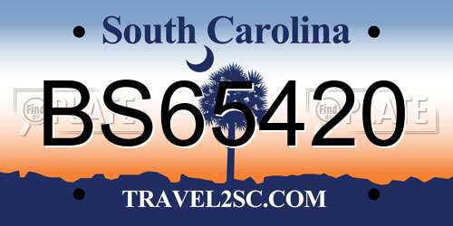 BS65420 South Carolina License Plate
