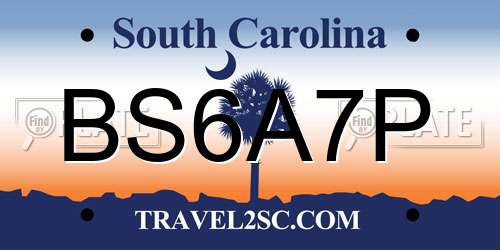 BS6A7P South Carolina License Plate