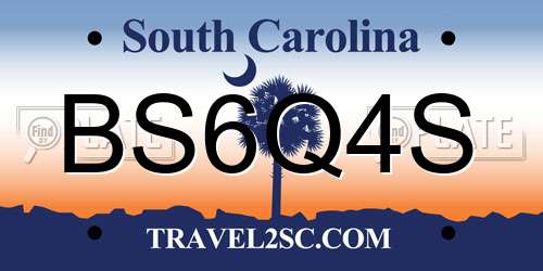 BS6Q4S South Carolina License Plate