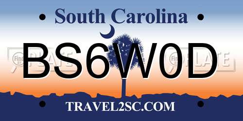 BS6W0D South Carolina License Plate