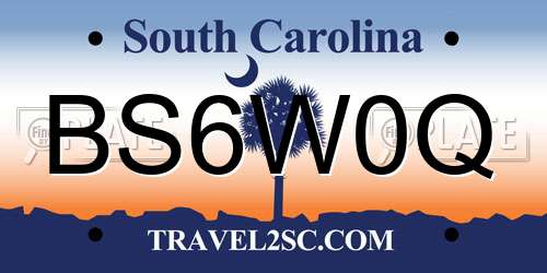 BS6W0Q South Carolina License Plate