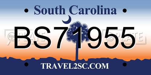 BS71955 South Carolina License Plate