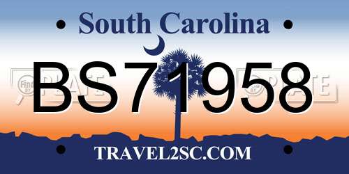 BS71958 South Carolina License Plate