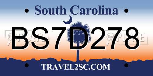 BS7D278 South Carolina License Plate