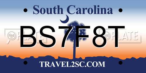 BS7F8T South Carolina License Plate
