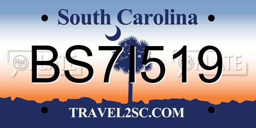 BS7I519 South Carolina License Plate