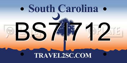 BS7I712 South Carolina License Plate