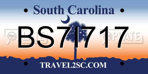 BS7I717 South Carolina License Plate