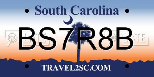 BS7R8B South Carolina License Plate