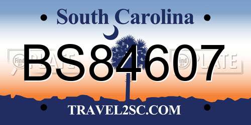 BS84607 South Carolina License Plate