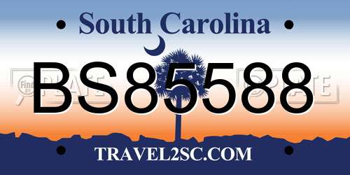 BS85588 South Carolina License Plate