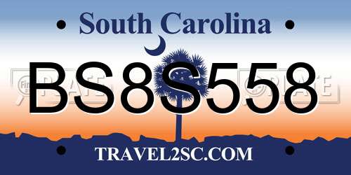 BS8S558 South Carolina License Plate