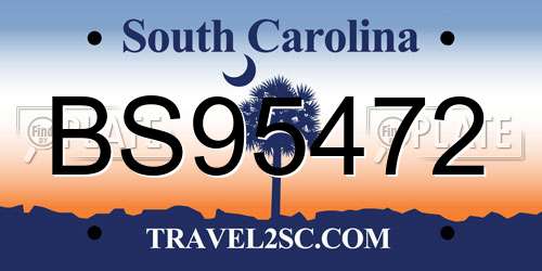 BS95472 South Carolina License Plate