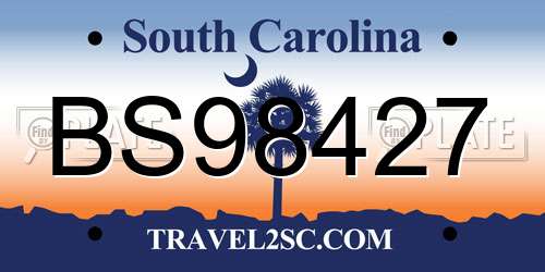 BS98427 South Carolina License Plate